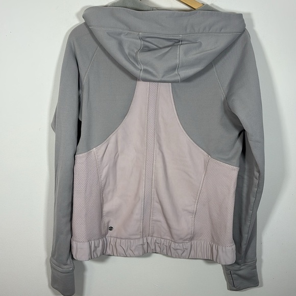 Lululemon Lets Get Visible Hoodie 10 Blush Pink Grey Slim‎ Fit Run ILuminate - Picture 5 of 9